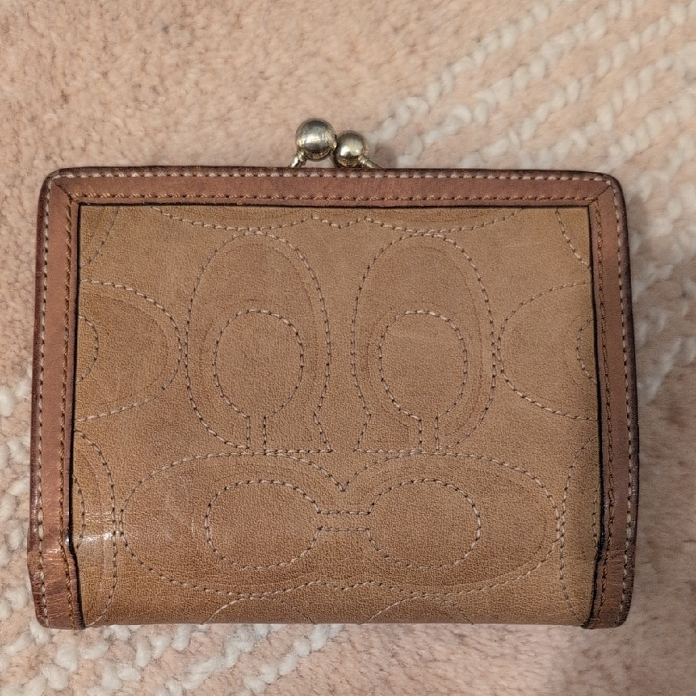 Coach Tan Leather Women's Wallet - Picture 2 of 14